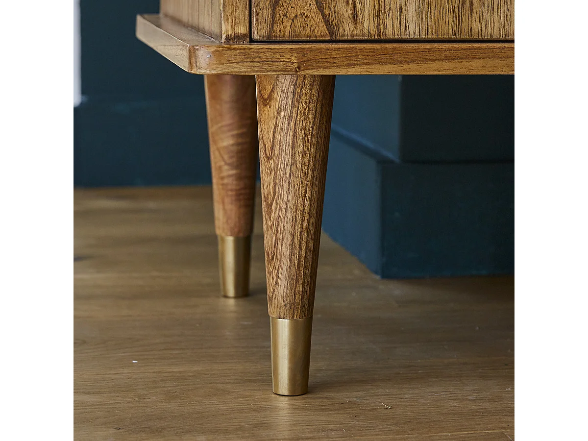 Aparador de madera de mindi maciza de 105 cm