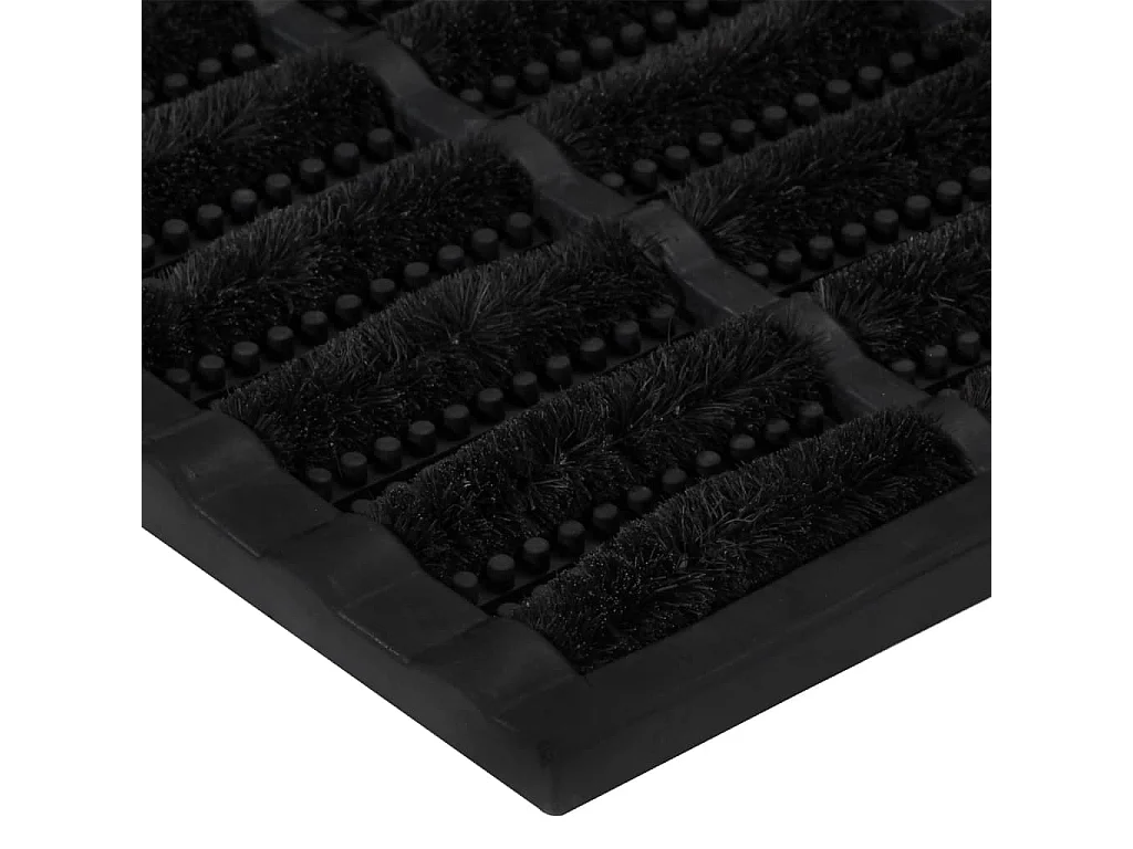 Tapete de porta retangular 40x60 cm borracha e fibra de coco PT594104