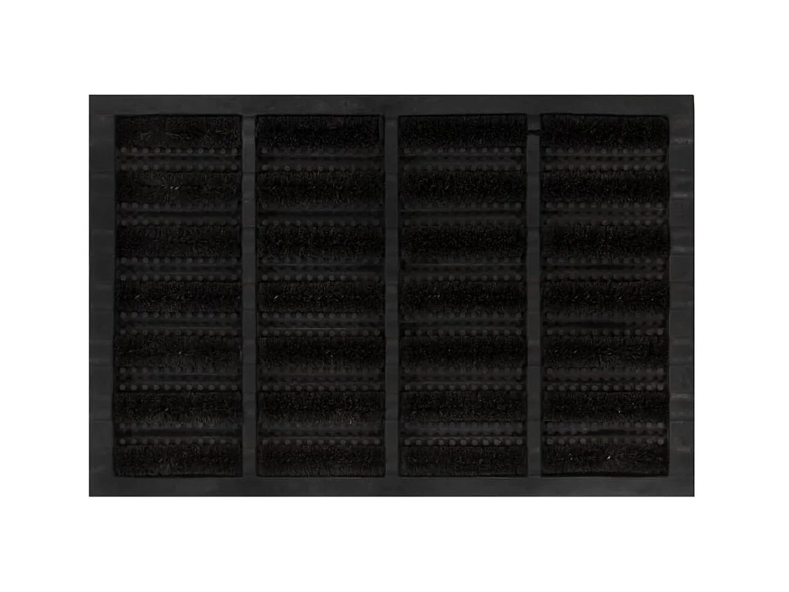 Paillasson rectangulaire 40x60 cm caoutchouc et fibre de coco QBH13623
