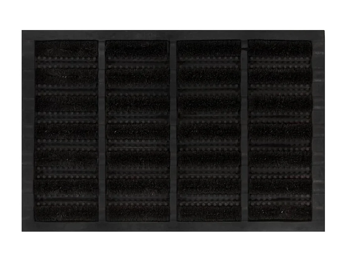 Paillasson rectangulaire 40x60 cm caoutchouc et fibre de coco QBH13623