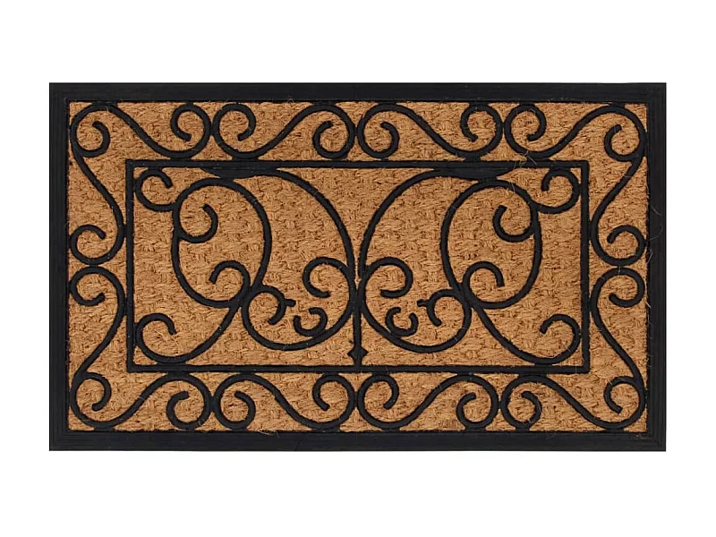 Felpudo rectangular de goma y fibra de coco 45x75 cm ES167329