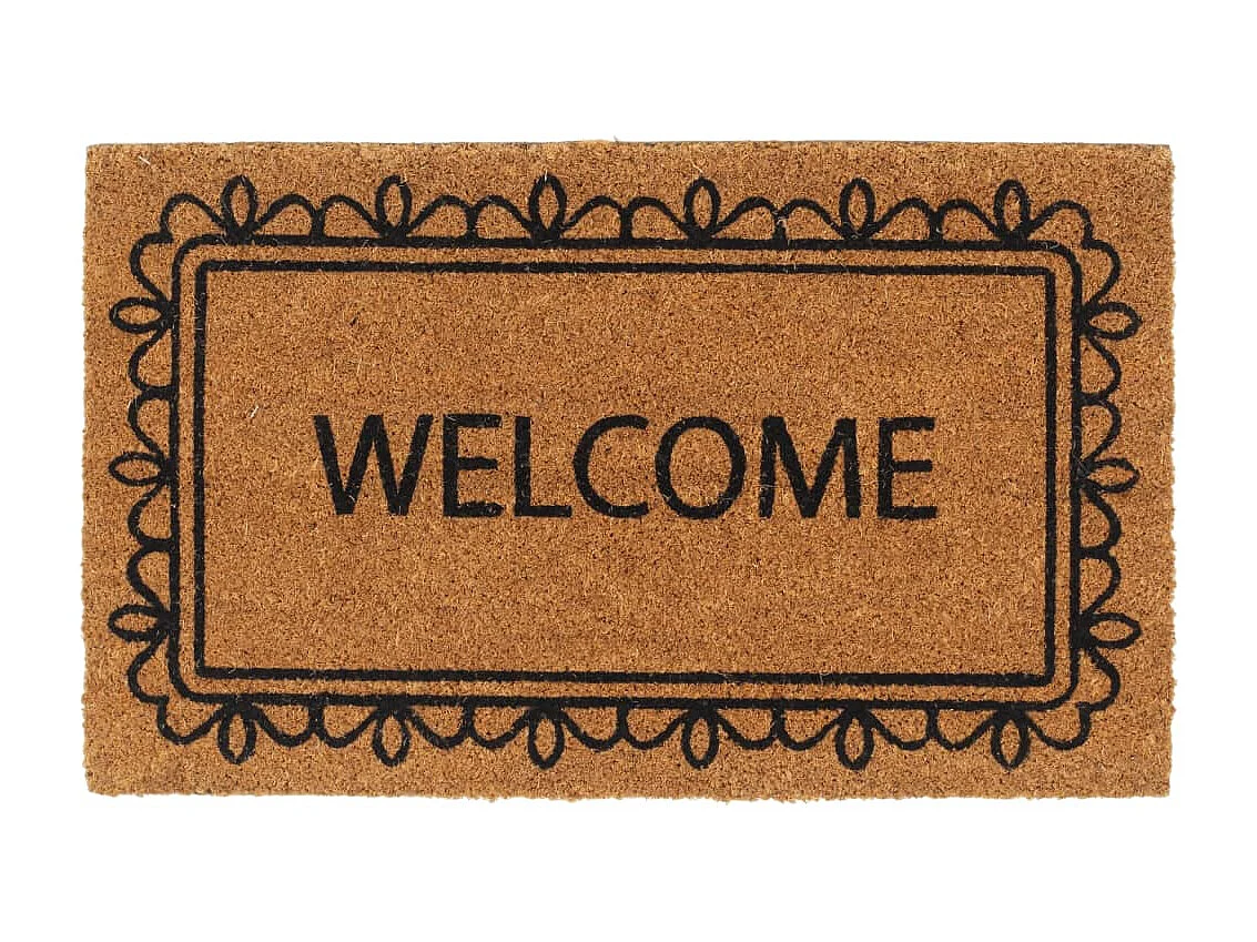 Paillasson de porte naturel 45x75 cm fibre de coco touffeté QBH35102