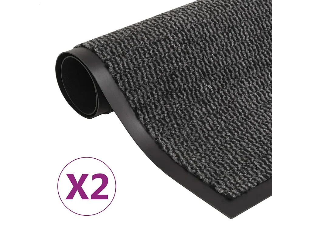 Paillassons rectangulaires 2 pcs 80 x 120 cm Anthracite QBH63854