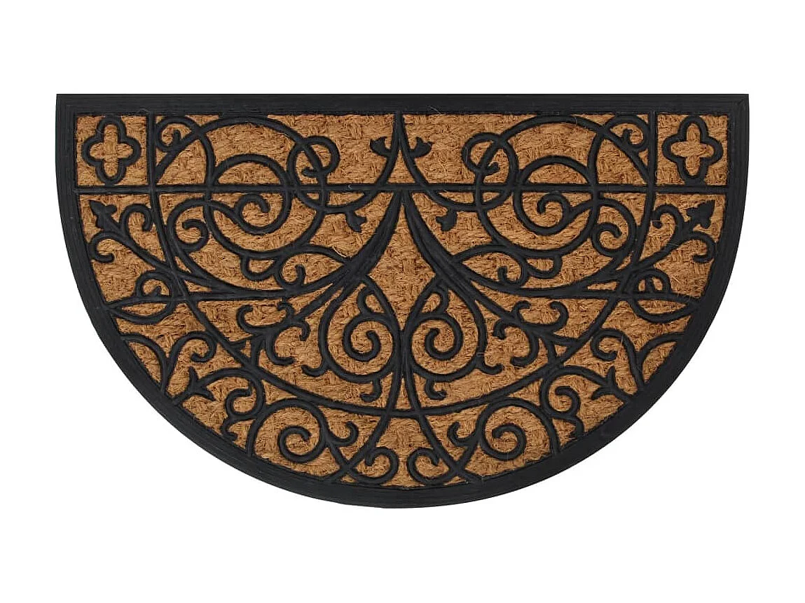 Felpudo semicircular de goma y fibra de coco 45x75 cm ES847311