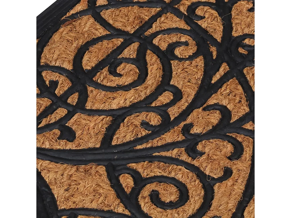 Tapete de porta semicircular 45x75 cm borracha e fibra de coco PT695279