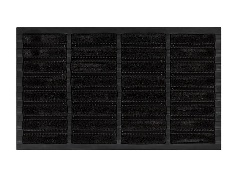 Paillasson rectangulaire 45x75 cm caoutchouc et fibre de coco QBH17736