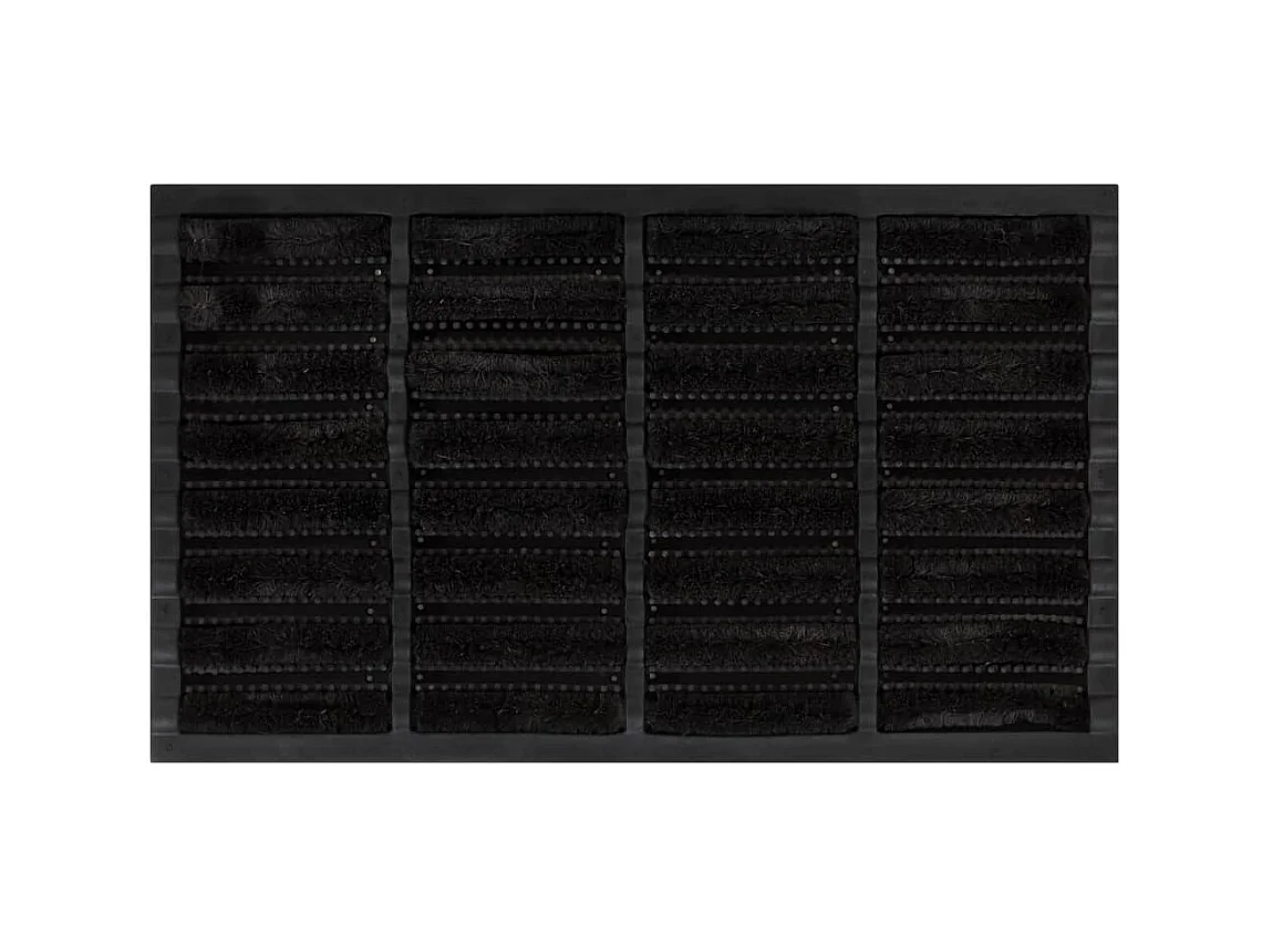 Paillasson rectangulaire 45x75 cm caoutchouc et fibre de coco QBH17736
