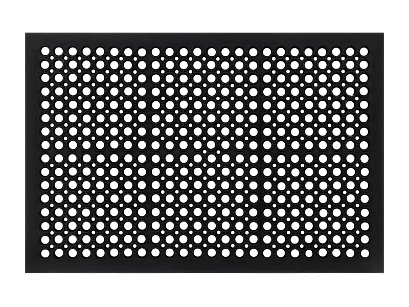 Tapete de porta retangular 60x90 cm borracha PT499943