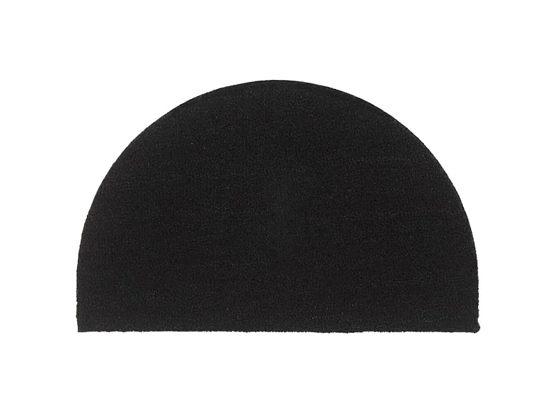 Paillasson de porte noir demi-rond 50x80 cm fibre de coco touffeté QBH13213