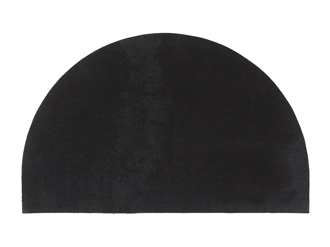 Paillasson de porte noir demi-rond 50x80 cm fibre de coco touffeté QBH13213