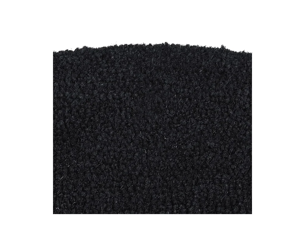 Paillasson de porte noir demi-rond 50x80 cm fibre de coco touffeté QBH13213