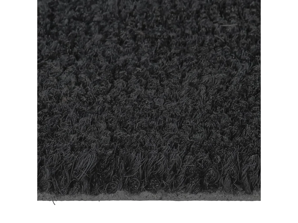 Paillasson de porte noir demi-rond 50x80 cm fibre de coco touffeté QBH13213