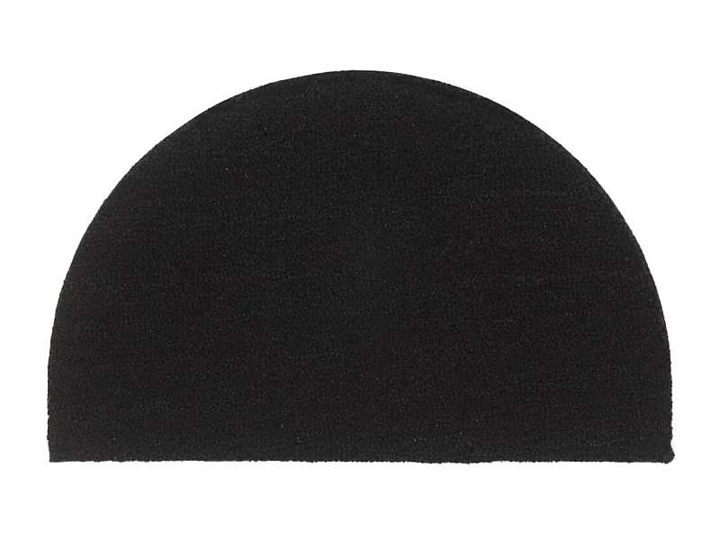 Paillasson de porte noir demi-rond 50x80 cm fibre de coco touffeté QBH13213