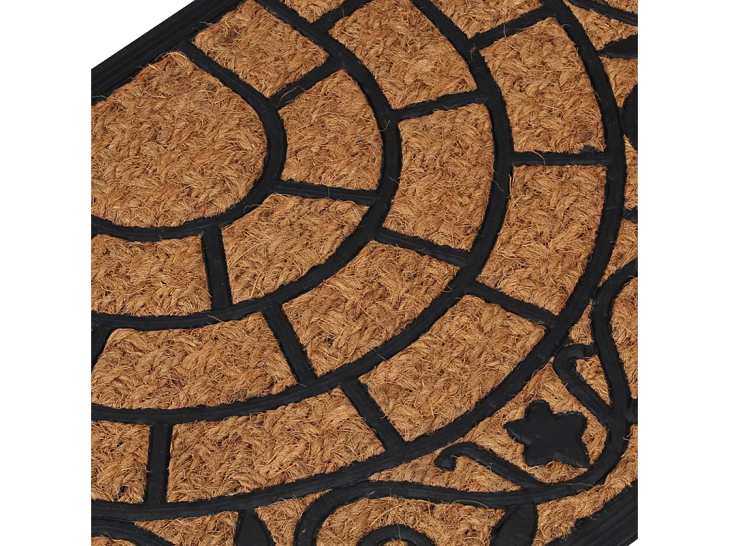 Felpudo semicircular de goma y fibra de coco 45x75 cm ES926673