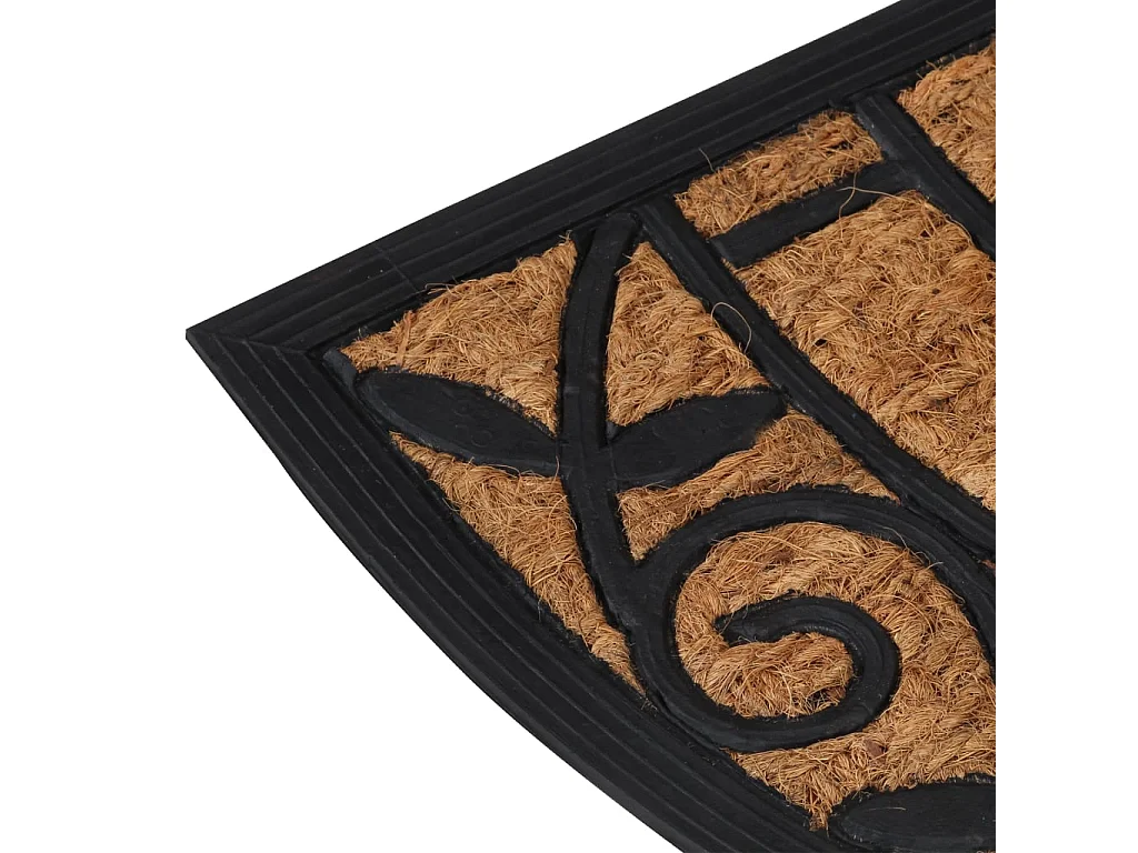 Tapete de porta semicircular 45x75 cm borracha e fibra de coco PT820577