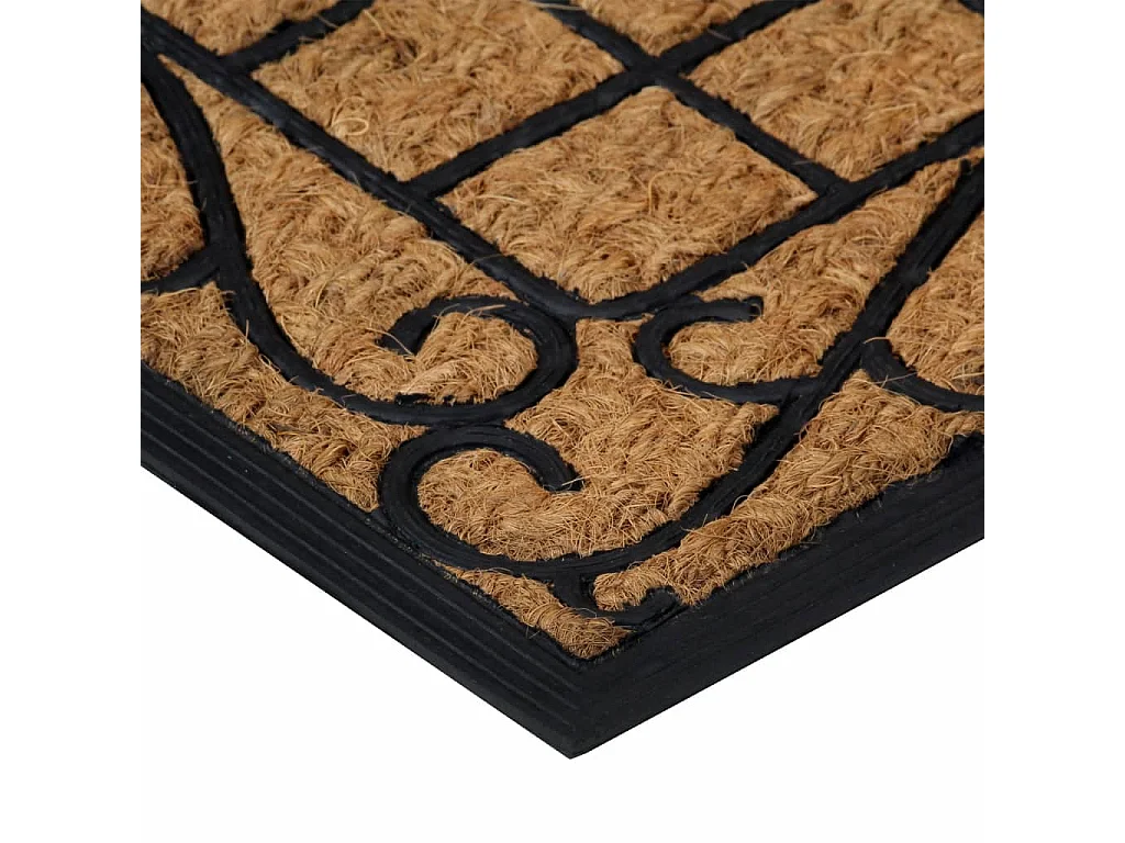 Tapete de porta retangular 45x75 cm borracha e fibra de coco PT589769
