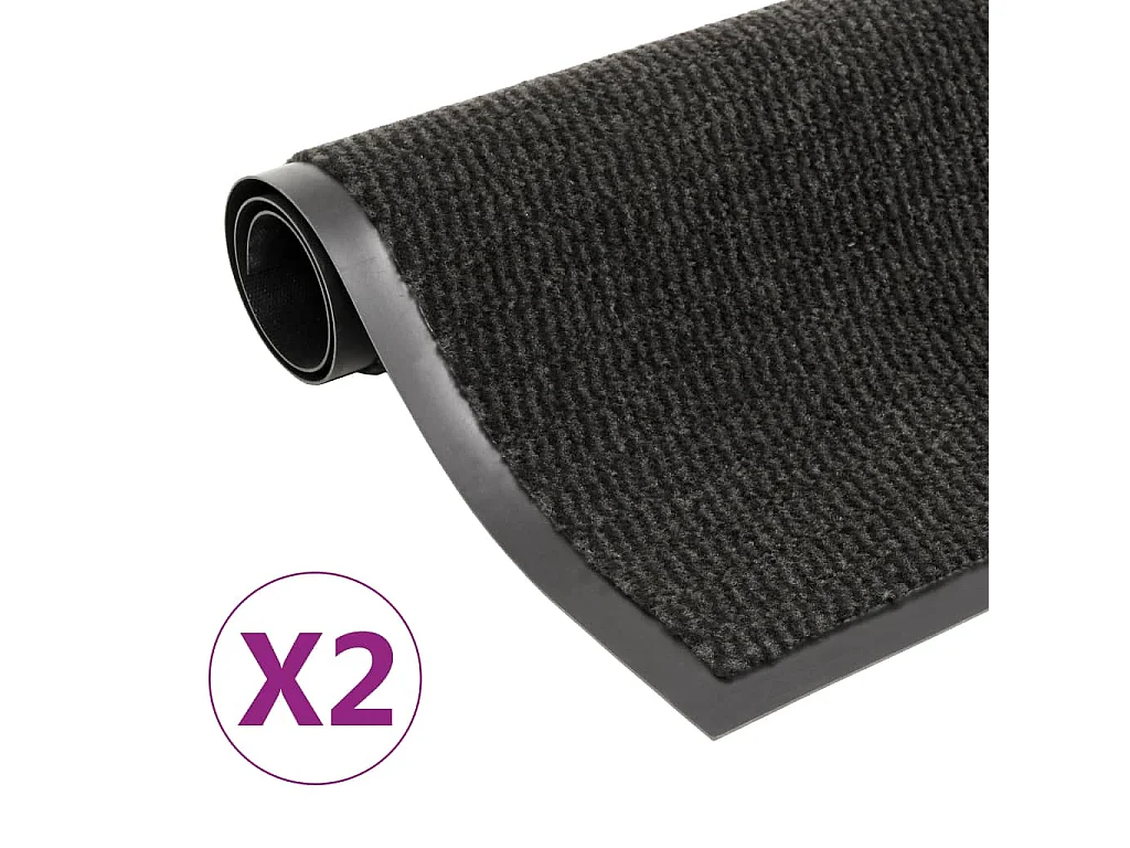 Tapete controlo pó retangular tufado 2pcs 40x60cm preto PT582096