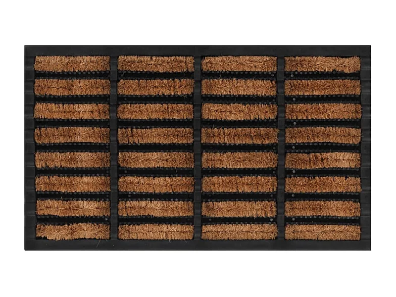 Felpudo rectangular de goma y fibra de coco 45x75 cm ES211809