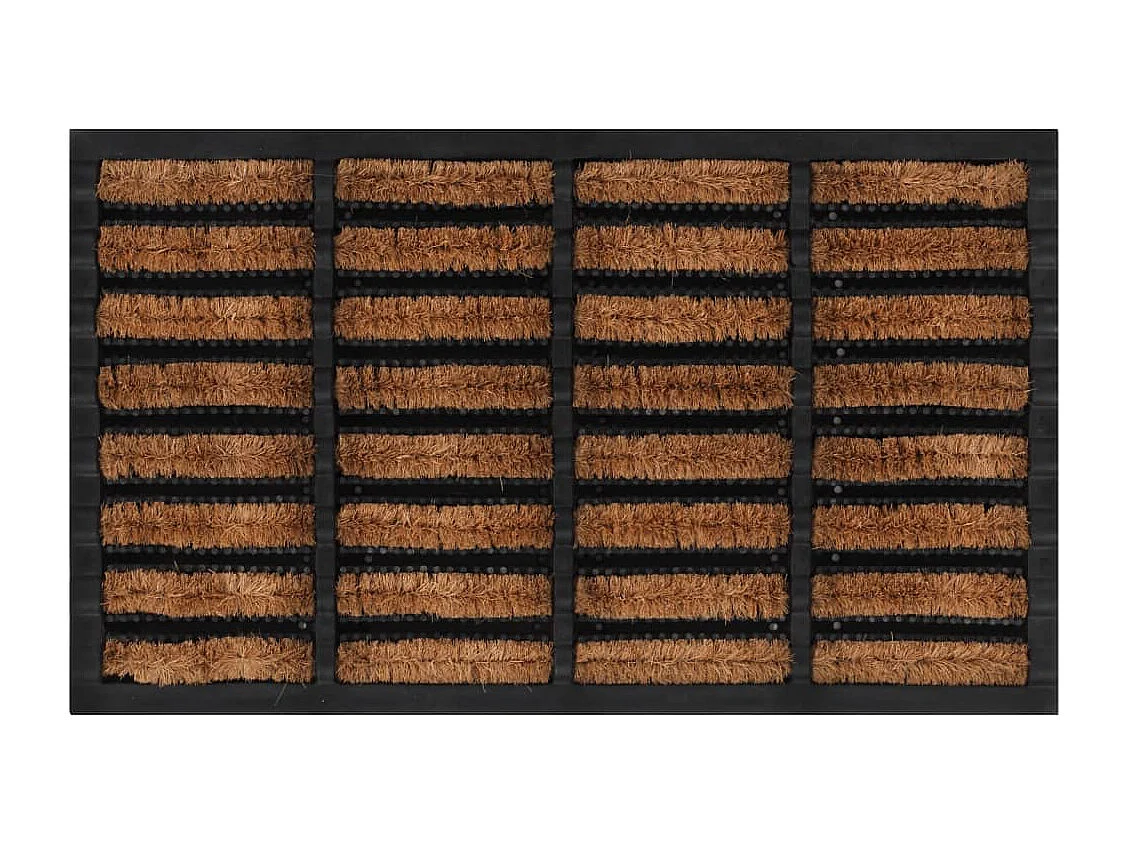 Paillasson rectangulaire 45x75 cm caoutchouc et fibre de coco QBH82865