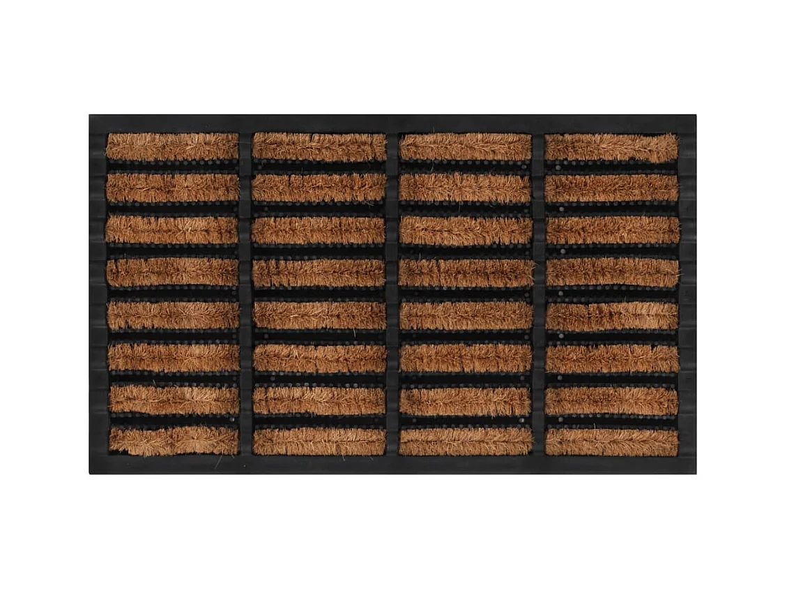 Paillasson rectangulaire 45x75 cm caoutchouc et fibre de coco QBH82865