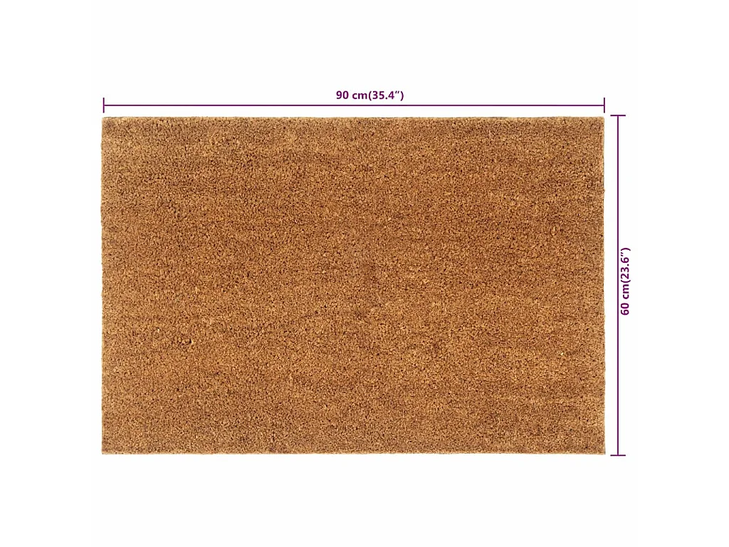 Paillasson de porte naturel 60x90 cm fibre de coco touffeté QBH87743