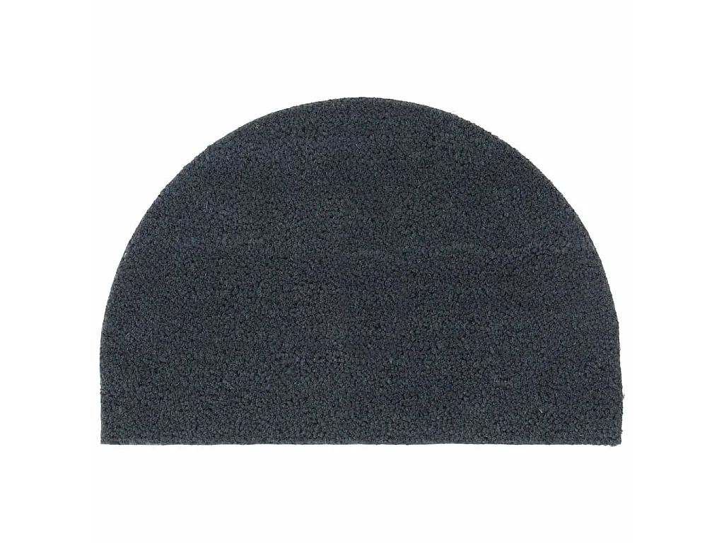 Deurmat halfrond 40x60 cm getufte kokosvezel donkergrijs NL275229