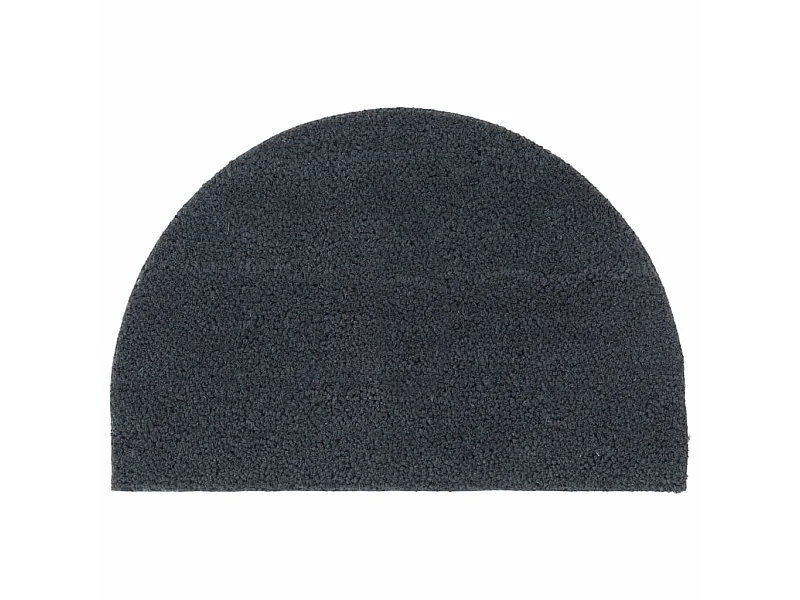 Deurmat halfrond 40x60 cm getufte kokosvezel donkergrijs NL275229