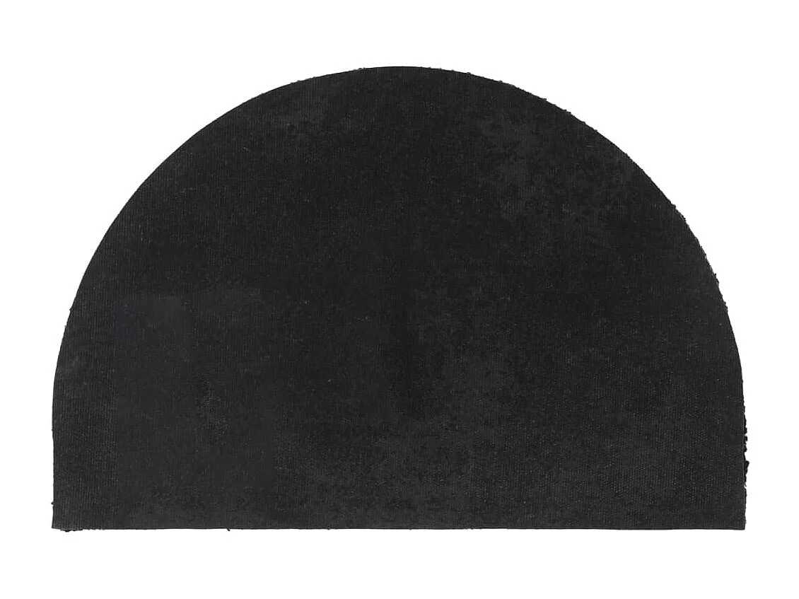Paillasson de porte noir demi-rond 40x60 cm fibre de coco touffeté QBH24085