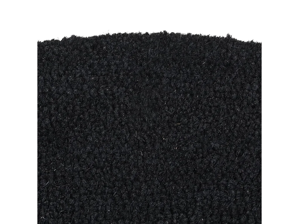 Paillasson de porte noir demi-rond 40x60 cm fibre de coco touffeté QBH24085
