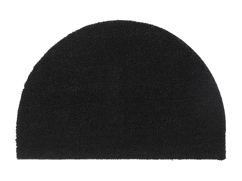 Tapete de porta semicircular 40x60 cm fibra coco tufada preto PT443433