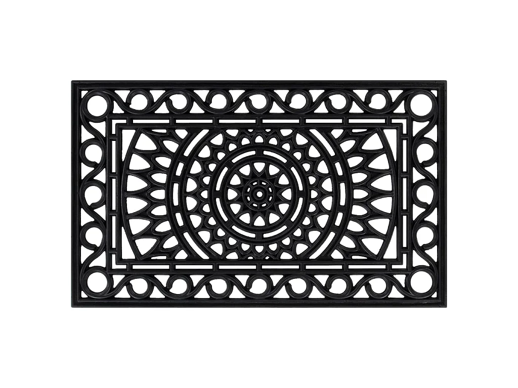 Paillasson rectangulaire 45x75 cm caoutchouc QBH85803