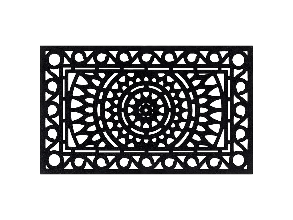 Paillasson rectangulaire 45x75 cm caoutchouc QBH85803