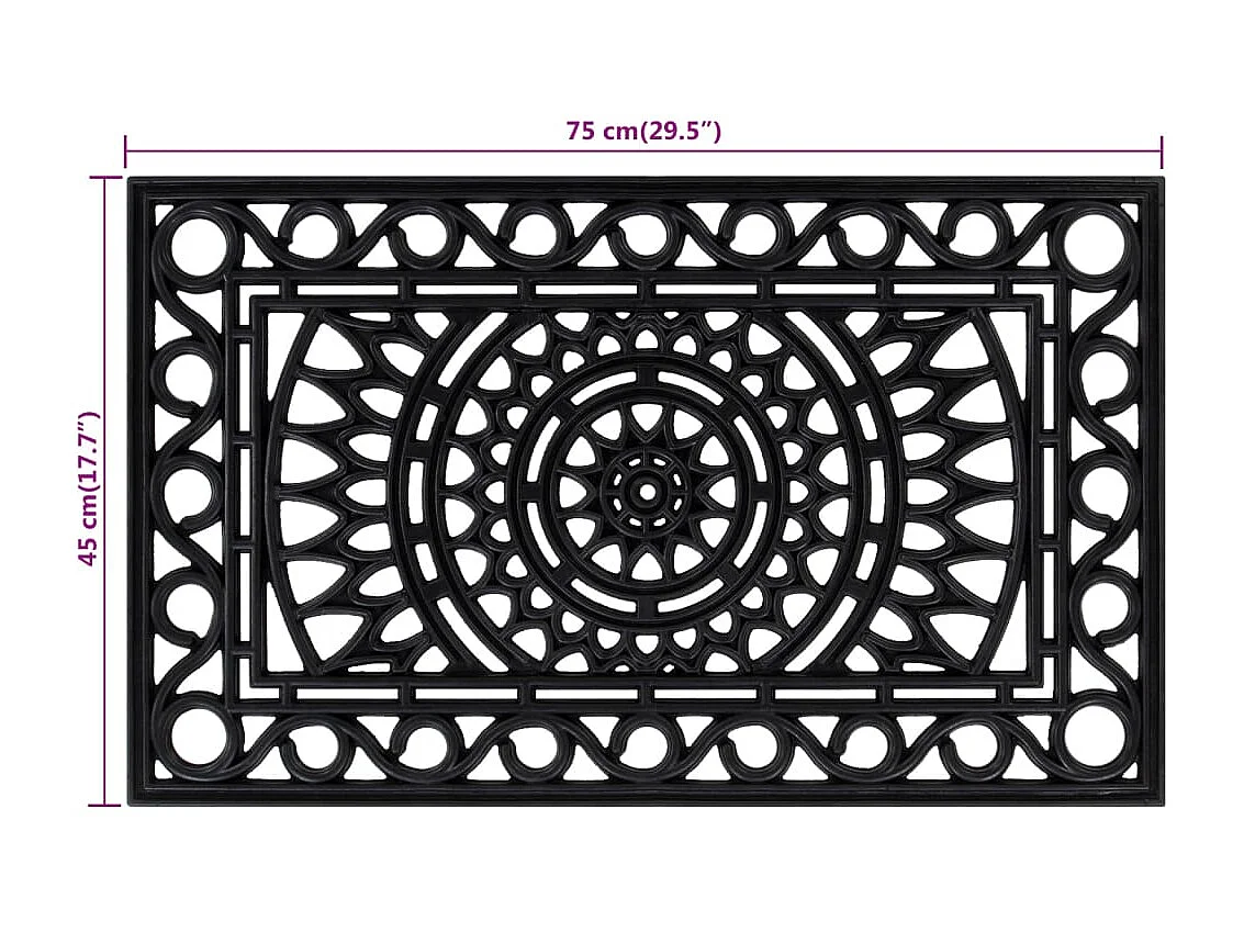 Felpudo rectangular de goma 45x75 cm ES982919