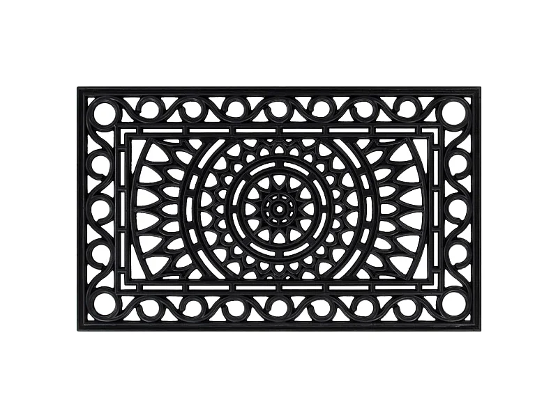 Paillasson rectangulaire 45x75 cm caoutchouc QBH85803