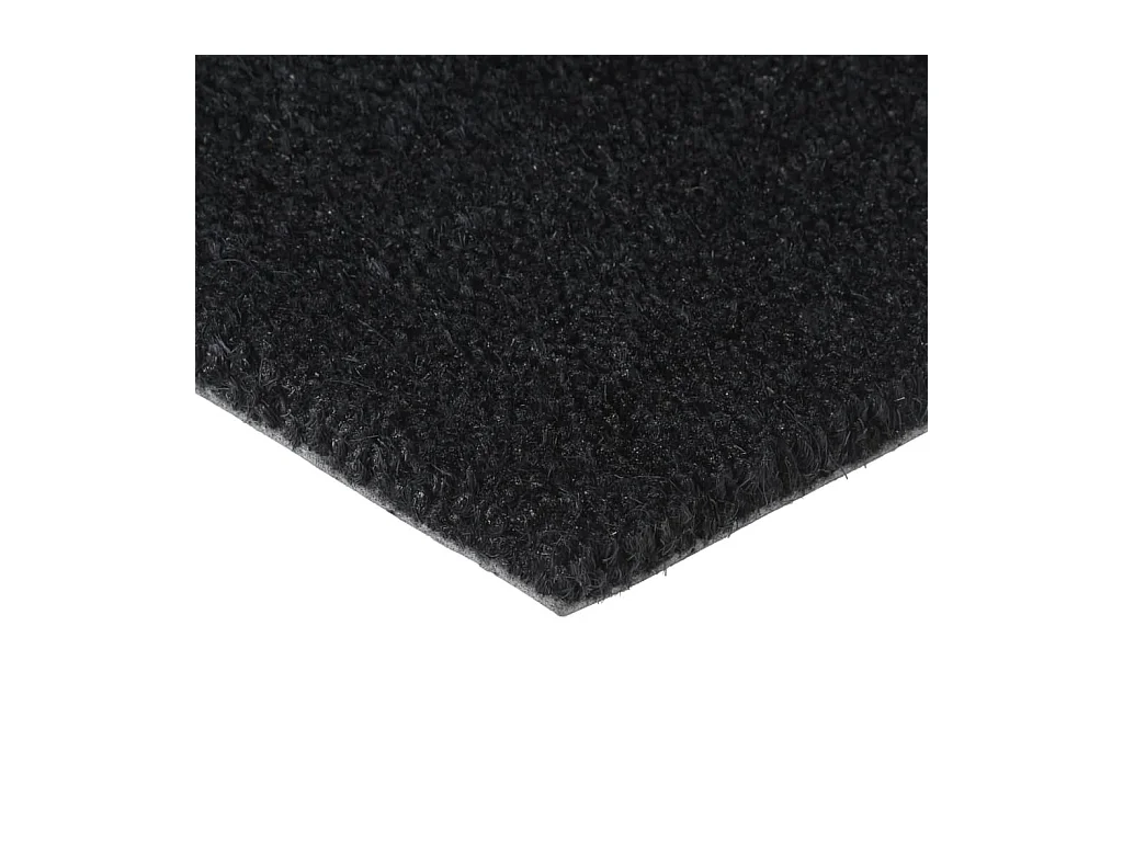 Paillasson de porte noir 90x150 cm fibre de coco touffeté QBH73326