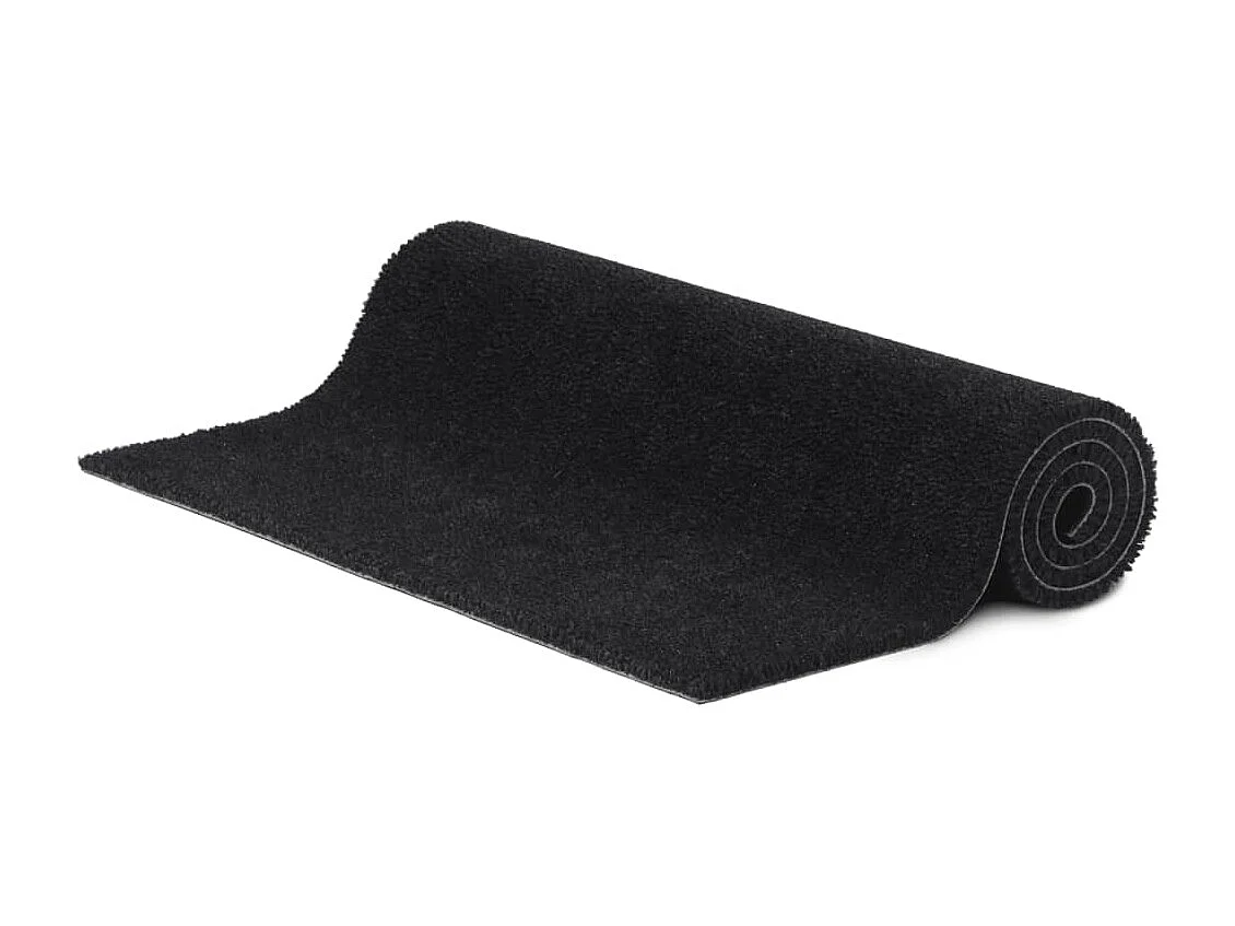 Paillasson de porte noir 90x150 cm fibre de coco touffeté QBH73326