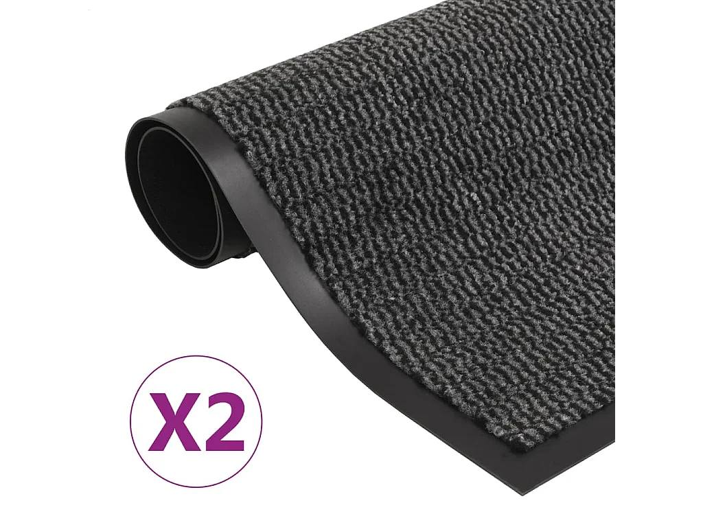 Tapete controlo pó retangular tufado 2pcs 40x60cm antracite PT948188