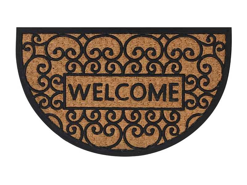 Felpudo semicircular de goma y fibra de coco 45x75 cm ES731343