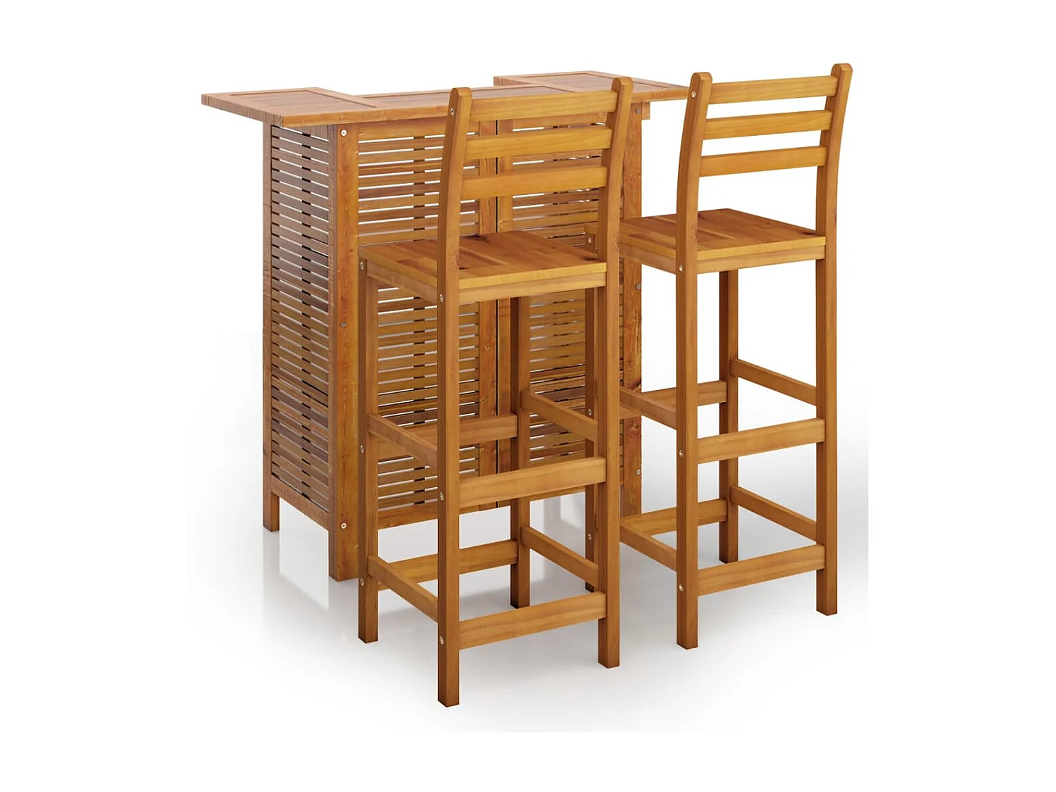 Ensemble de bar de jardin 3 pcs Bois d'acacia solide GFDF62605