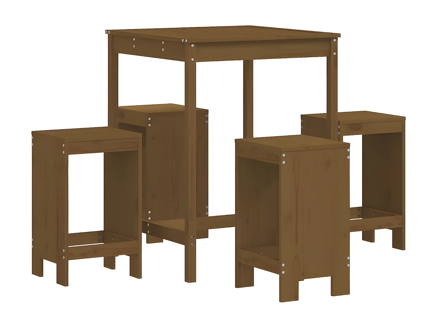 Ensemble de bar de jardin 5 pcs marron miel bois de pin massif GFDF60329