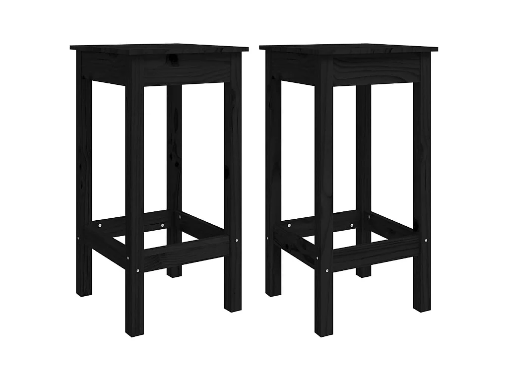 Ensemble de bar de jardin 3 pcs noir bois de pin massif GFDF84498