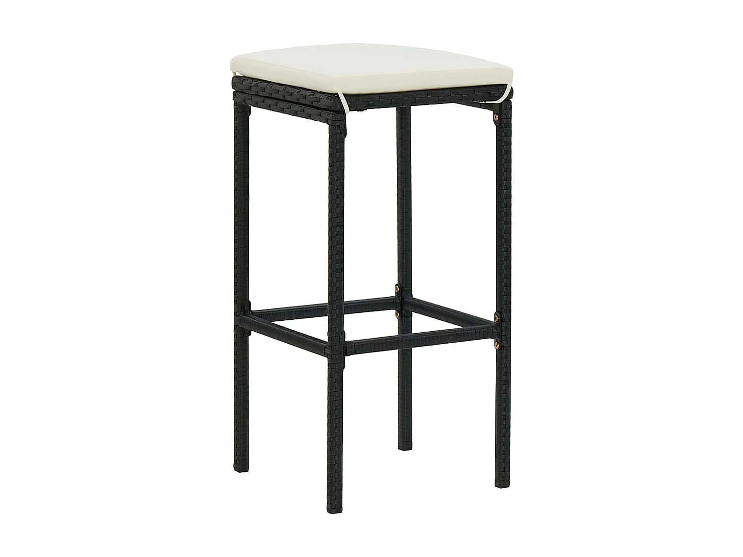 Ensemble de bar de jardin 7 pcs et coussins Résine tressée Noir GFDF98110