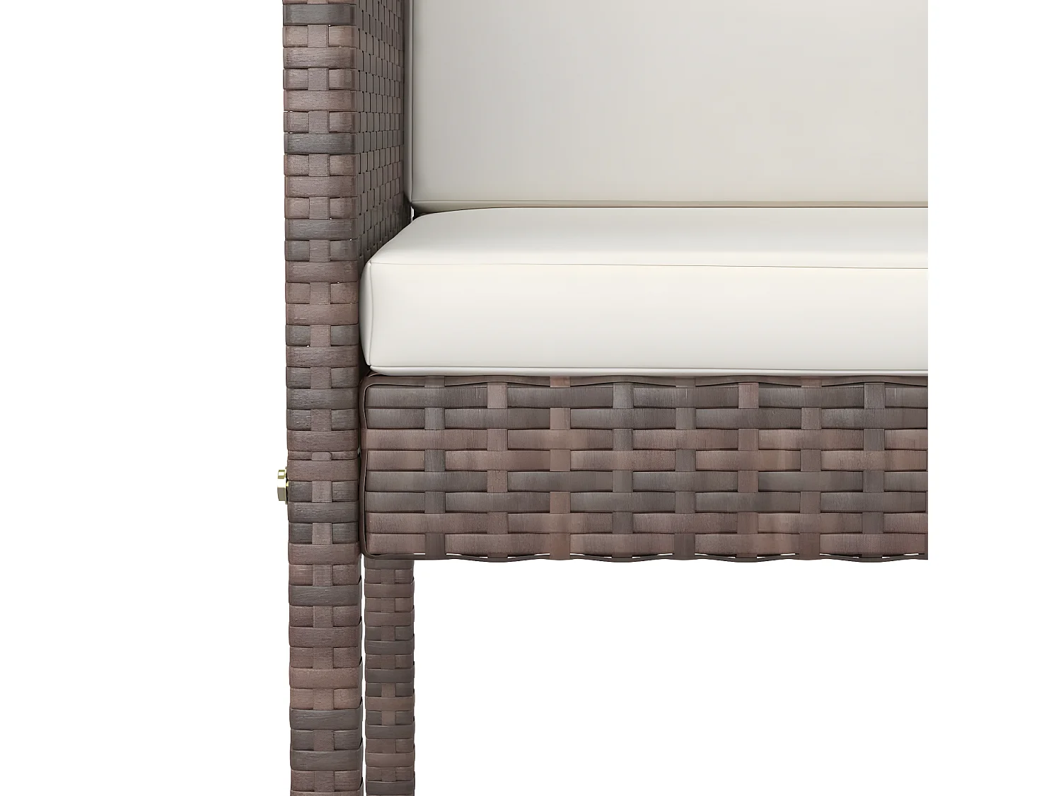 3 pcs conjunto de bar p/ jardim com almofadões vime PE castanho PT126454