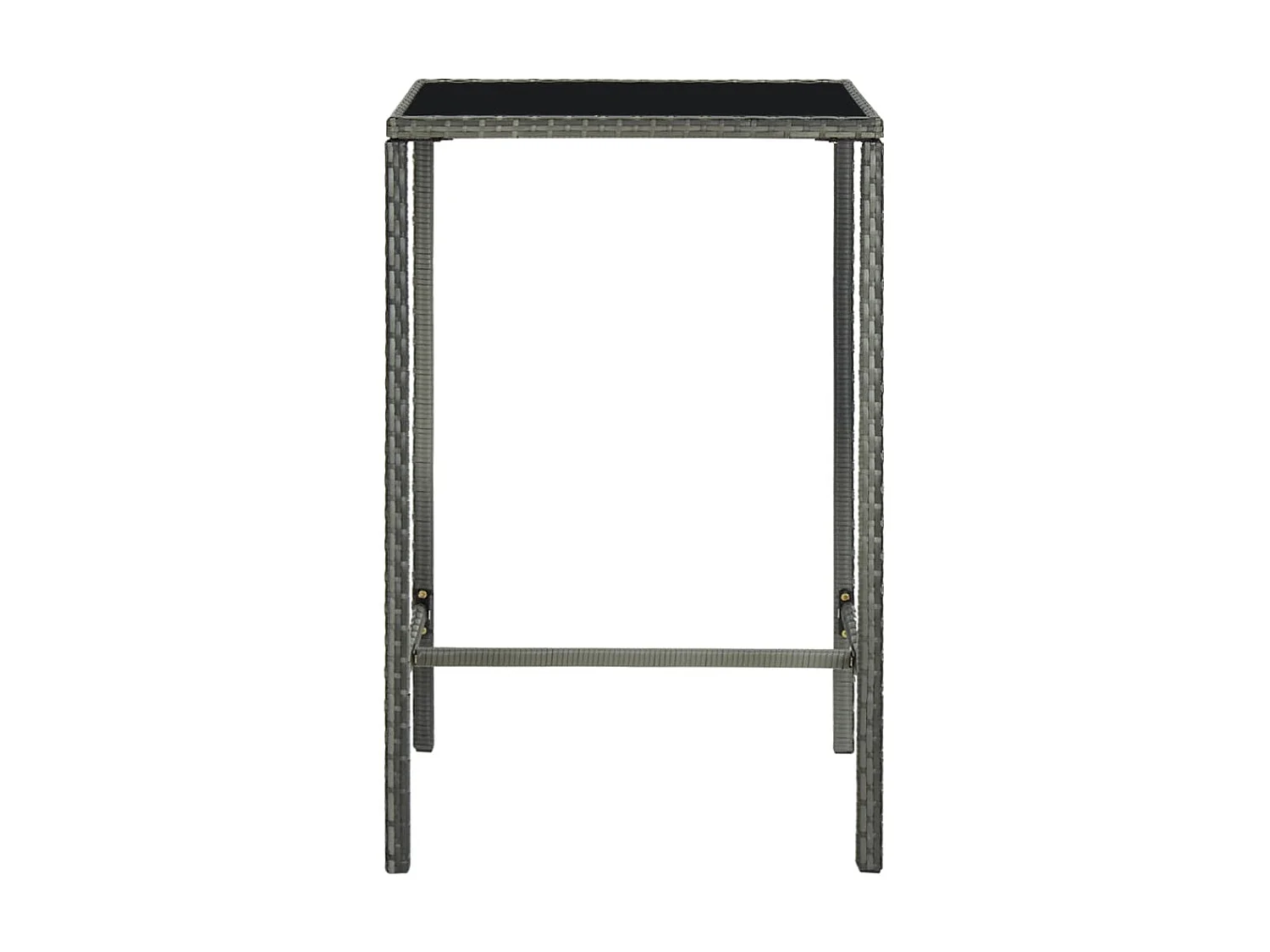 Mesa y taburetes altos jardín 3 piezas ratán sintético gris ES870110