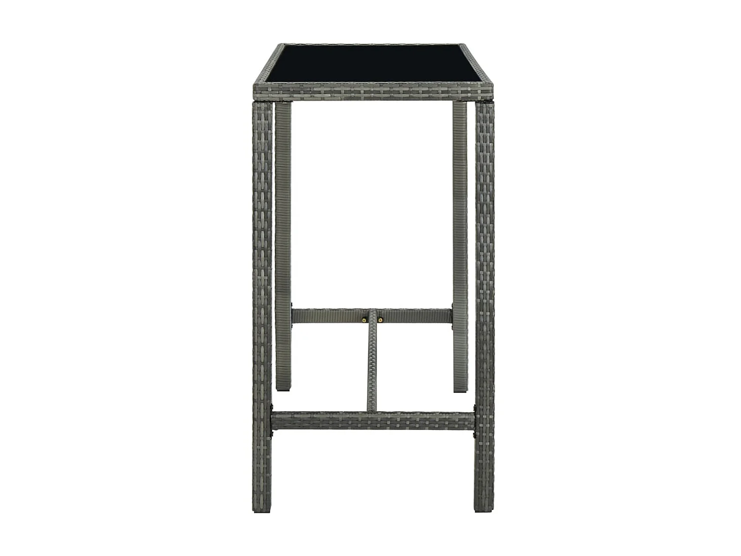 7 pcs conjunto de bar p/ jardim c/ almofadões vime PE cinzento PT162477