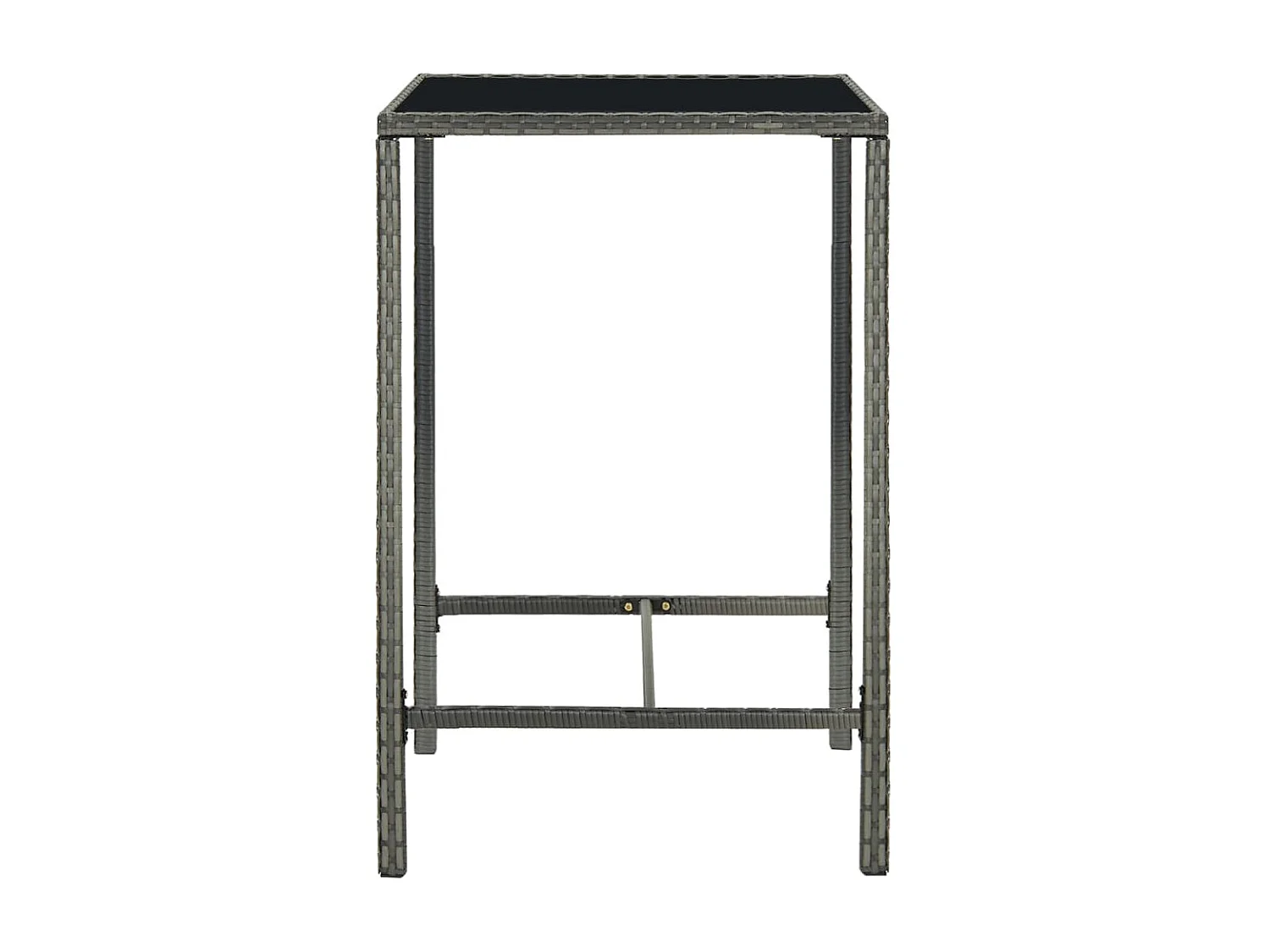 Mesa y taburetes altos jardín 5 piezas ratán sintético gris ES820533