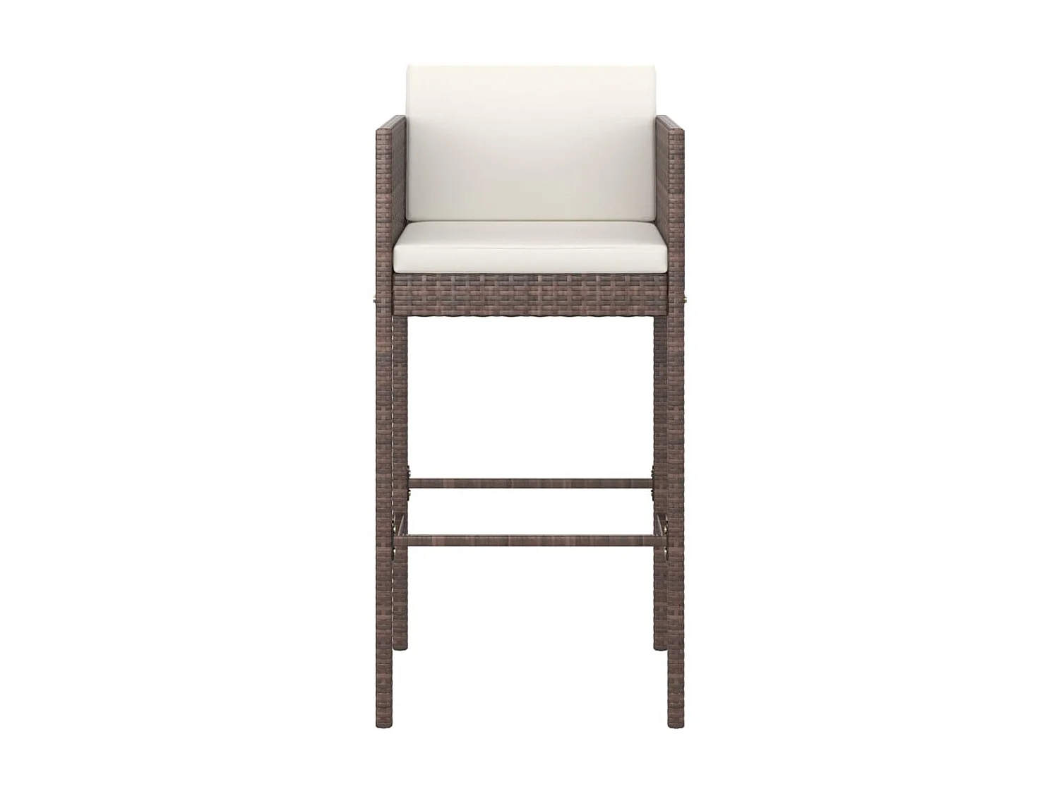 Meubles de bar de jardin 3pcs et coussins Résine tressée Marron GFDF87452