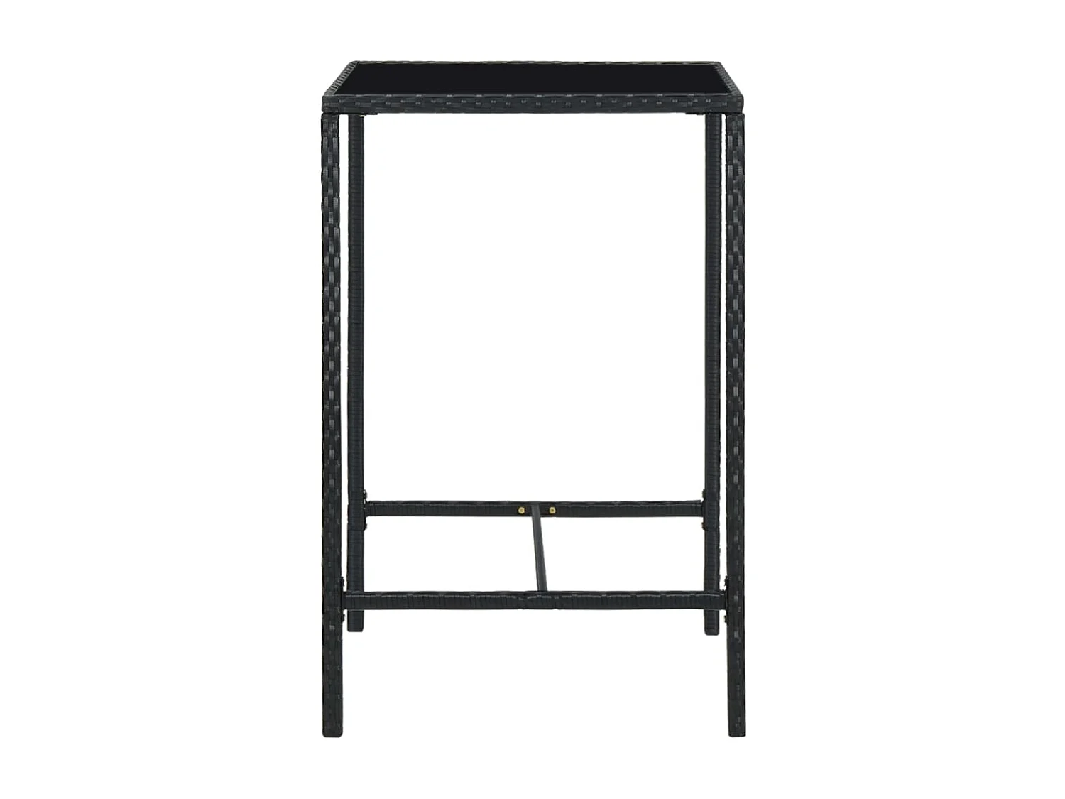 3 pcs conjunto bar de jardim com almofadões vime PE preto PT638555