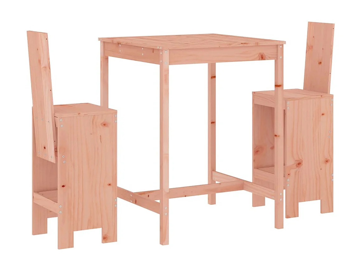 3 pcs conjunto de bar para jardim madeira de douglas maciça PT796663