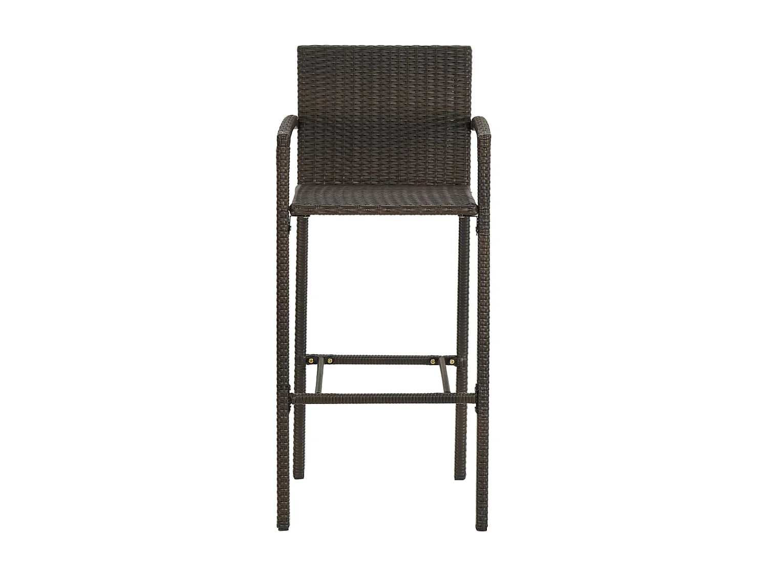 Jeu de bar de jardin 5pcs avec accoudoirs Résine tressée Marron GFDF27498